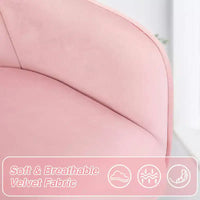 Chaise de travail en velours HOFFREE pivotante, à hauteur réglable et roulettes fluides - élégante et confortable pour bureau à domicile, coiffeuse et dortoirs