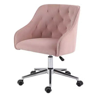Chaise de travail en velours HOFFREE pivotante, à hauteur réglable et roulettes fluides - élégante et confortable pour bureau à domicile, coiffeuse et dortoirs