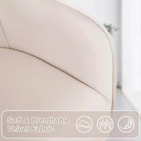 Chaise de travail en velours HOFFREE pivotante, à hauteur réglable et roulettes fluides - élégante et confortable pour bureau à domicile, coiffeuse et dortoirs