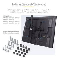 Support TV pour plafond haut StarTech, mât long de 2,5 m à 3 m – Noir