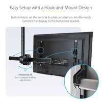 Support TV pour plafond haut StarTech, mât long de 2,5 m à 3 m – Noir