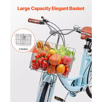 Vélo de croisière VEVOR, 7 vitesses, vélo de croisière de plage 26 pouces bleu clair avec panier de grande capacité et porte-bagages arrière, vélo de croisière sûr et robuste, bleu clair
