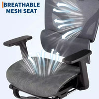 Chaise de bureau ergonomique, chaise de bureau confortable à dossier haut et accoudoirs réglables 3D, chaise de travail pivotante pour le travail, l'étude, le gaming