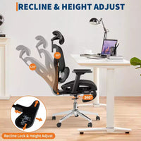 Chaise de bureau ergonomique, chaise de bureau confortable à dossier haut et accoudoirs réglables 3D, chaise de travail pivotante pour le travail, l'étude, le gaming
