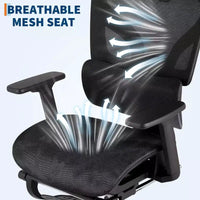 Chaise de bureau ergonomique, chaise de bureau confortable à dossier haut et accoudoirs réglables 3D, chaise de travail pivotante pour le travail, l'étude, le gaming