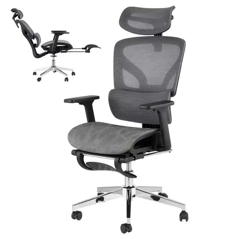Chaise de bureau ergonomique, chaise de bureau confortable à dossier haut et accoudoirs réglables 3D, chaise de travail pivotante pour le travail, l'étude, le gaming
