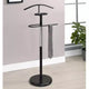 Kings Brand Furniture Valet Stand Black and Gold/Chrome Metal Contemporary Clothing Organizer with Tray for Bedroom Closet Storage Rack Indoor