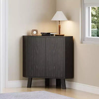 Meuble d'angle d'affichage de 31,5 avec étagère réglable - Unité de rangement triangulaire pour salle de bain, salon, couloir