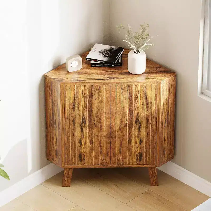 Meuble d'angle d'affichage de 31,5 avec étagère réglable - Unité de rangement triangulaire pour salle de bain, salon, couloir