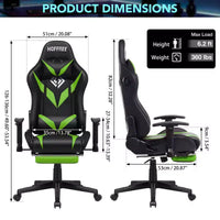Fauteuil de jeu inclinable de massage Hoffree Chaise de bureau ergonomique pour PC avec haut-parleur Bluetooth et lumière RVB