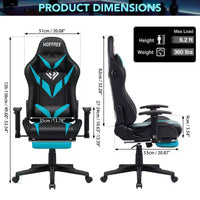 Fauteuil de jeu inclinable de massage Hoffree Chaise de bureau ergonomique pour PC avec haut-parleur Bluetooth et lumière RVB