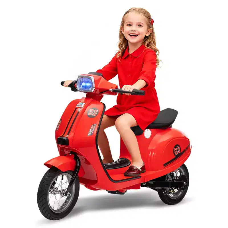 Coolmee Cyclomoteur électrique 24V pour enfants, trottinette électrique avec selle pour enfants de 8 à 14 ans, trottinette à enfourcher avec feu LED, max jusqu'à 14 MPH