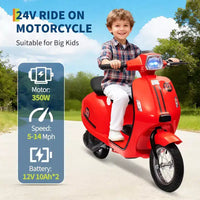 Coolmee Cyclomoteur électrique 24V pour enfants, trottinette électrique avec selle pour enfants de 8 à 14 ans, trottinette à enfourcher avec feu LED, max jusqu'à 14 MPH