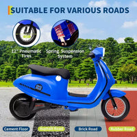 Coolmee Cyclomoteur électrique 24V pour enfants, trottinette électrique avec selle pour enfants de 8 à 14 ans, trottinette à enfourcher avec feu LED, max jusqu'à 14 MPH
