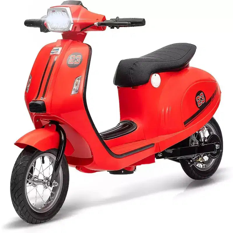 Coolmee Moto électrique trottinette 24 V pour enfants, trottinette électrique avec siège pour enfants de 8 à 14 ans, trottinette avec lumière LED, jusqu'à 22,5 km/h max.