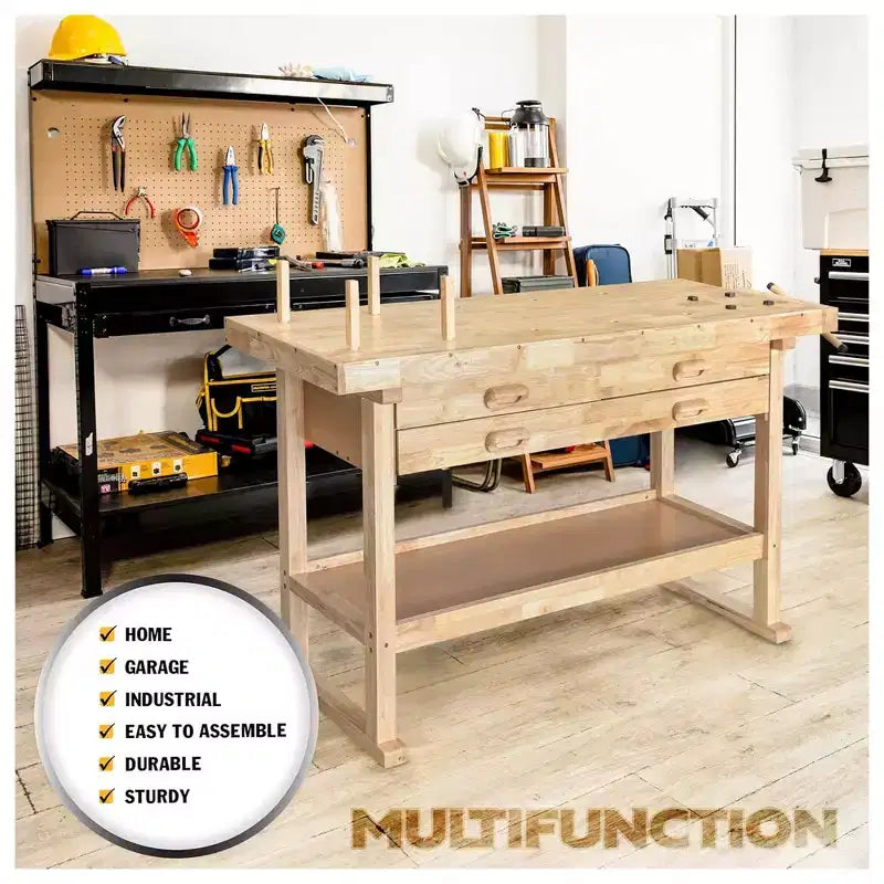 Olympia Tools établi en bois dur 60 caoutchouc, 4 tiroirs, capacité de charge 450 lbs