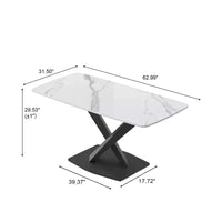 Table à manger rectangulaire incurvée en pierre artificielle moderne GDFStudio Basia