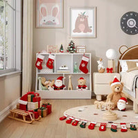 ACOINEL 35.4 Bibliothèque pour enfants avec pied de lit - Rangement de jouets, étagère à jouets pour enfants et meuble de rangement à 5 casiers