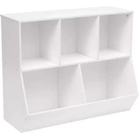 ACOINEL 35.4 Bibliothèque pour enfants avec pied de lit - Rangement de jouets, étagère à jouets pour enfants et meuble de rangement à 5 casiers