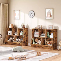 ACOINEL 35.4 Bibliothèque pour enfants avec pied de lit - Rangement de jouets, étagère à jouets pour enfants et meuble de rangement à 5 casiers