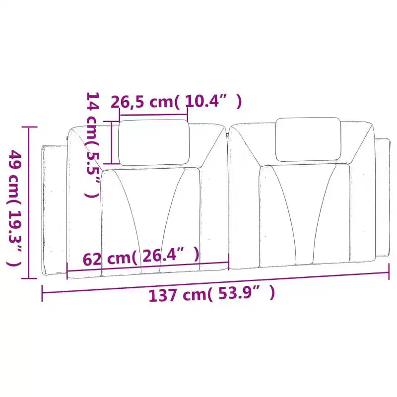 Coussin de tête de lit vidaXL suspendu, dossier à oreiller rembourré pour chambre, similicuir