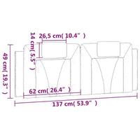 Coussin de tête de lit vidaXL suspendu, dossier à oreiller rembourré pour chambre, similicuir