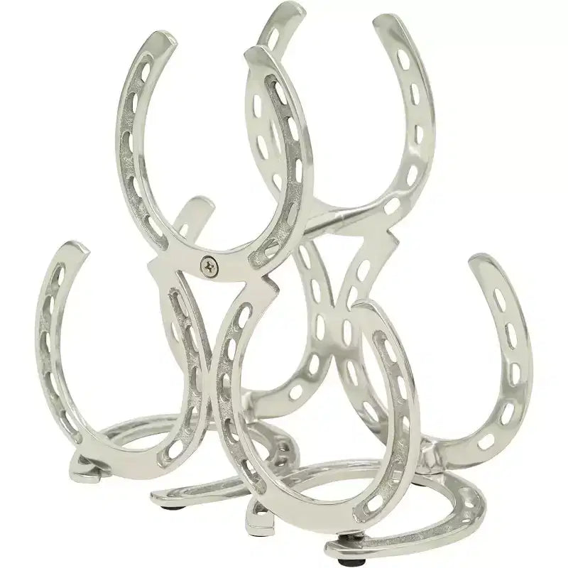 Support à vin 3 bouteilles Huntley Horse Shoe, aluminium, argent