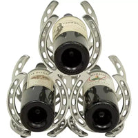 Support à vin 3 bouteilles Huntley Horse Shoe, aluminium, argent