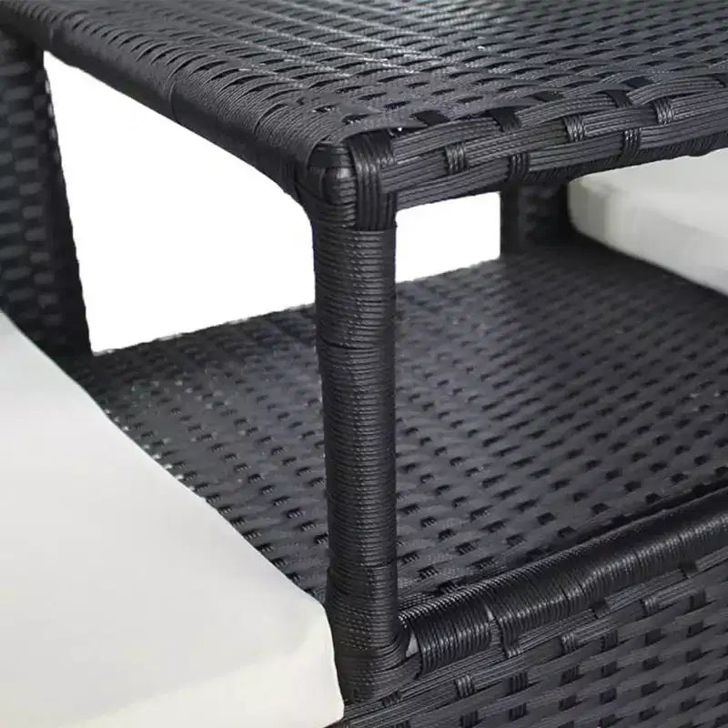 Canapé de patio 2 places avec table d'appoint, disponible en plusieurs couleurs