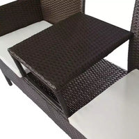 Canapé de patio 2 places avec table d'appoint, disponible en plusieurs couleurs