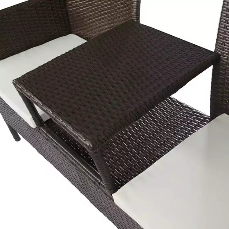 Canapé de patio 2 places avec table d'appoint, disponible en plusieurs couleurs