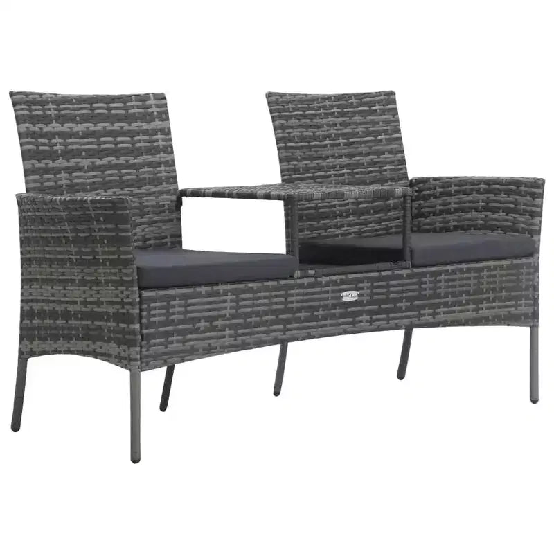 Canapé de patio 2 places avec table d'appoint, disponible en plusieurs couleurs
