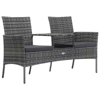 Canapé de patio 2 places avec table d'appoint, disponible en plusieurs couleurs