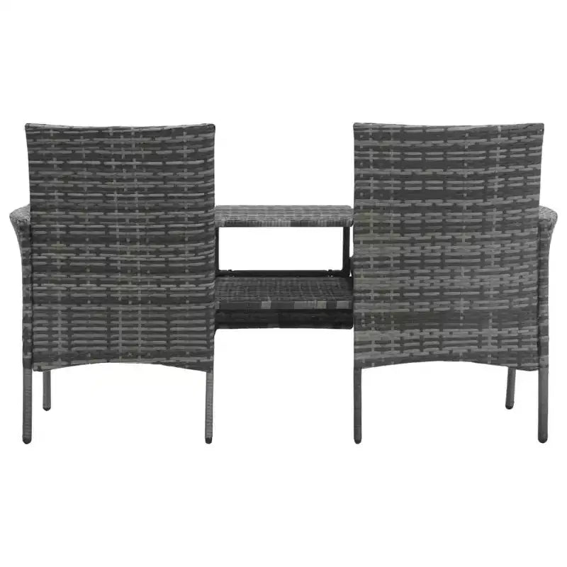 Canapé de patio 2 places avec table d'appoint, disponible en plusieurs couleurs