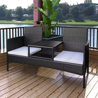 Canapé de patio 2 places avec table d'appoint, disponible en plusieurs couleurs