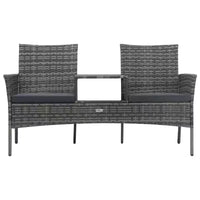 2-Seater Patio Sofa with Side Table in Various Colors
