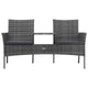 2-Seater Patio Sofa with Side Table in Various Colors