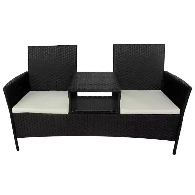 Canapé de patio 2 places avec table d'appoint, disponible en plusieurs couleurs