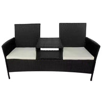 Canapé de patio 2 places avec table d'appoint, disponible en plusieurs couleurs