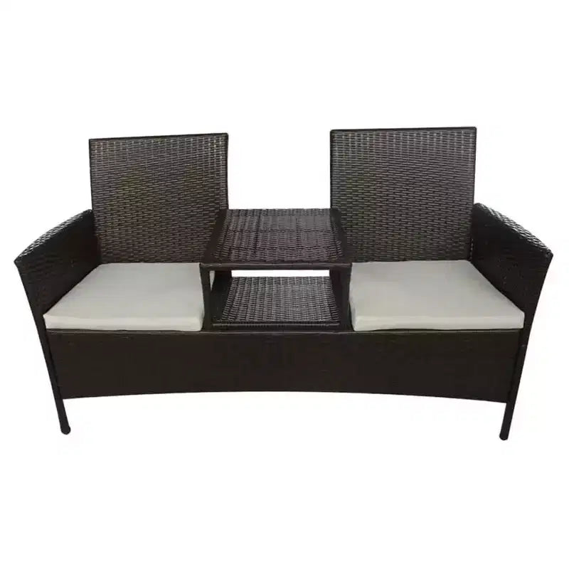 Canapé de patio 2 places avec table d'appoint, disponible en plusieurs couleurs