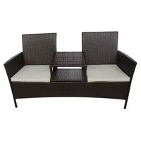 Canapé de patio 2 places avec table d'appoint, disponible en plusieurs couleurs