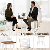 Tabourets de bar pivotants Costway 29 po, lot de 2 avec dossier, grand siège et repose-pied pour îlot de cuisine
