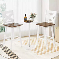 Tabourets de bar pivotants Costway 29 po, lot de 2 avec dossier, grand siège et repose-pied pour îlot de cuisine