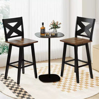 Tabourets de bar pivotants Costway 29 po, lot de 2 avec dossier, grand siège et repose-pied pour îlot de cuisine