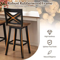 Tabourets de bar pivotants Costway 29 po, lot de 2 avec dossier, grand siège et repose-pied pour îlot de cuisine