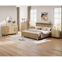 Commode cannelée ondulée 5 tiroirs pour chambre, commode moderne en bois à larges tiroirs, commode de chambre de bébé en bois avec pieds métalliques pour couloir, entrée