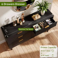 Commode cannelée ondulée 5 tiroirs pour chambre, commode moderne en bois à larges tiroirs, commode de chambre de bébé en bois avec pieds métalliques pour couloir, entrée