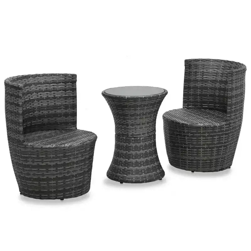 vidaXL Ensemble de bistro de jardin, ensemble table ronde de patio, salon de jardin en rotin