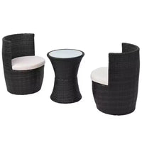 vidaXL Ensemble de bistro de jardin, ensemble table ronde de patio, salon de jardin en rotin