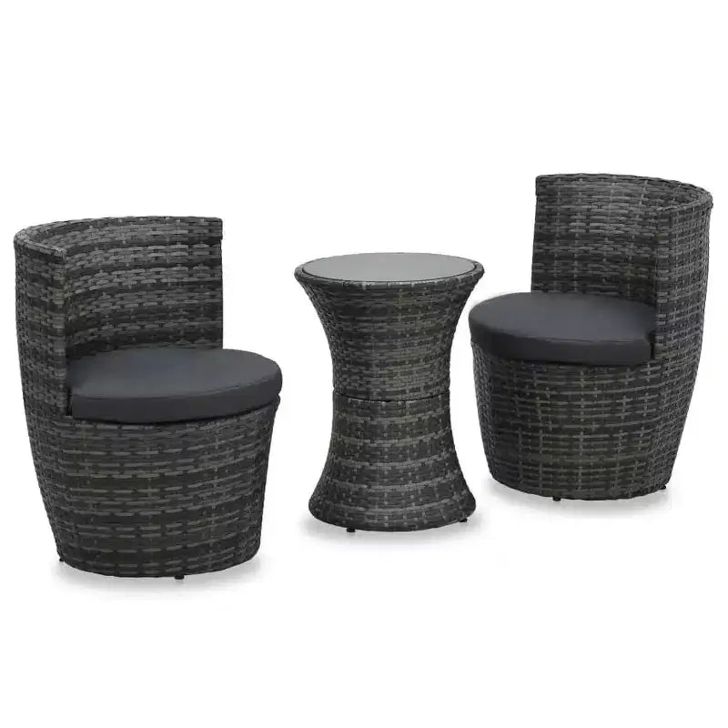 vidaXL Ensemble de bistro de jardin, ensemble table ronde de patio, salon de jardin en rotin